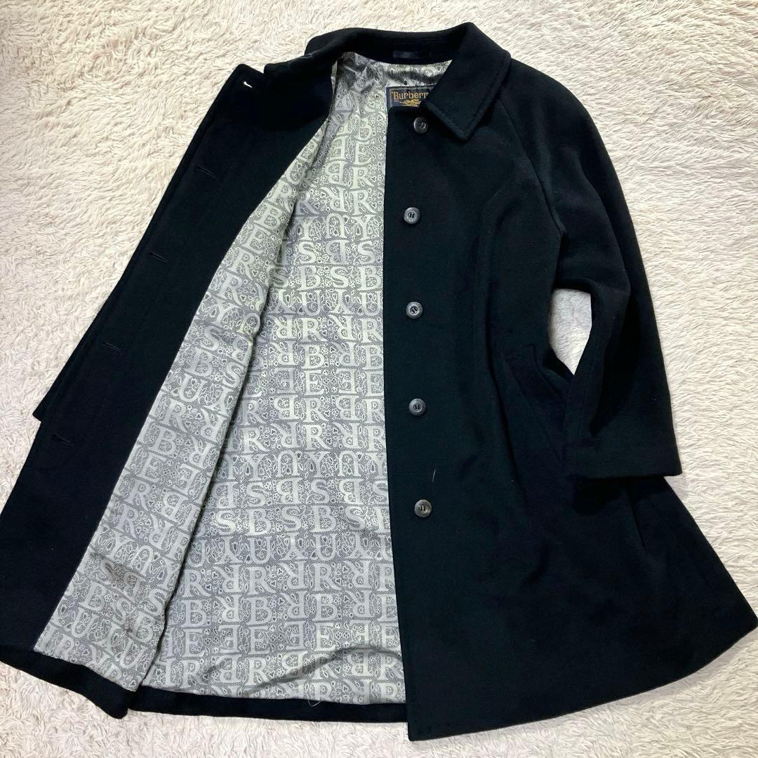BURBERRYS チェスターコート　カシミア　モノグラム　総柄　ブラック　M