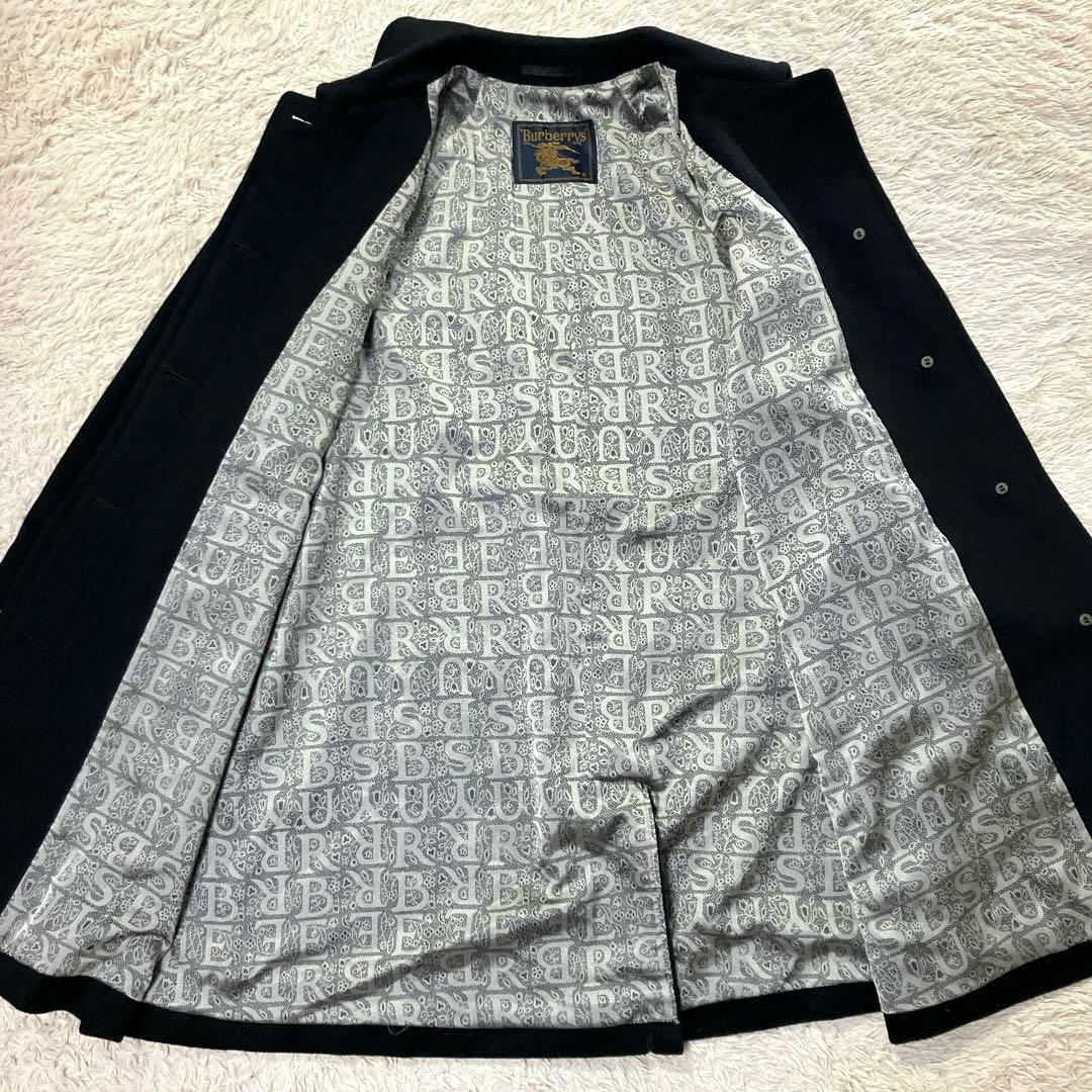 BURBERRYS チェスターコート　カシミア　モノグラム　総柄　ブラック　M