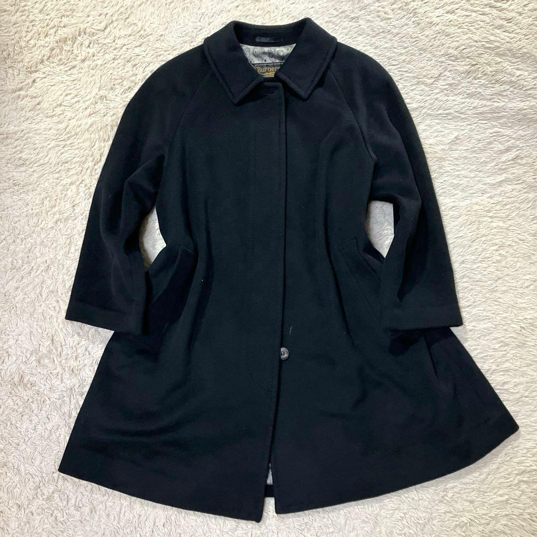 BURBERRYS チェスターコート　カシミア　モノグラム　総柄　ブラック　M