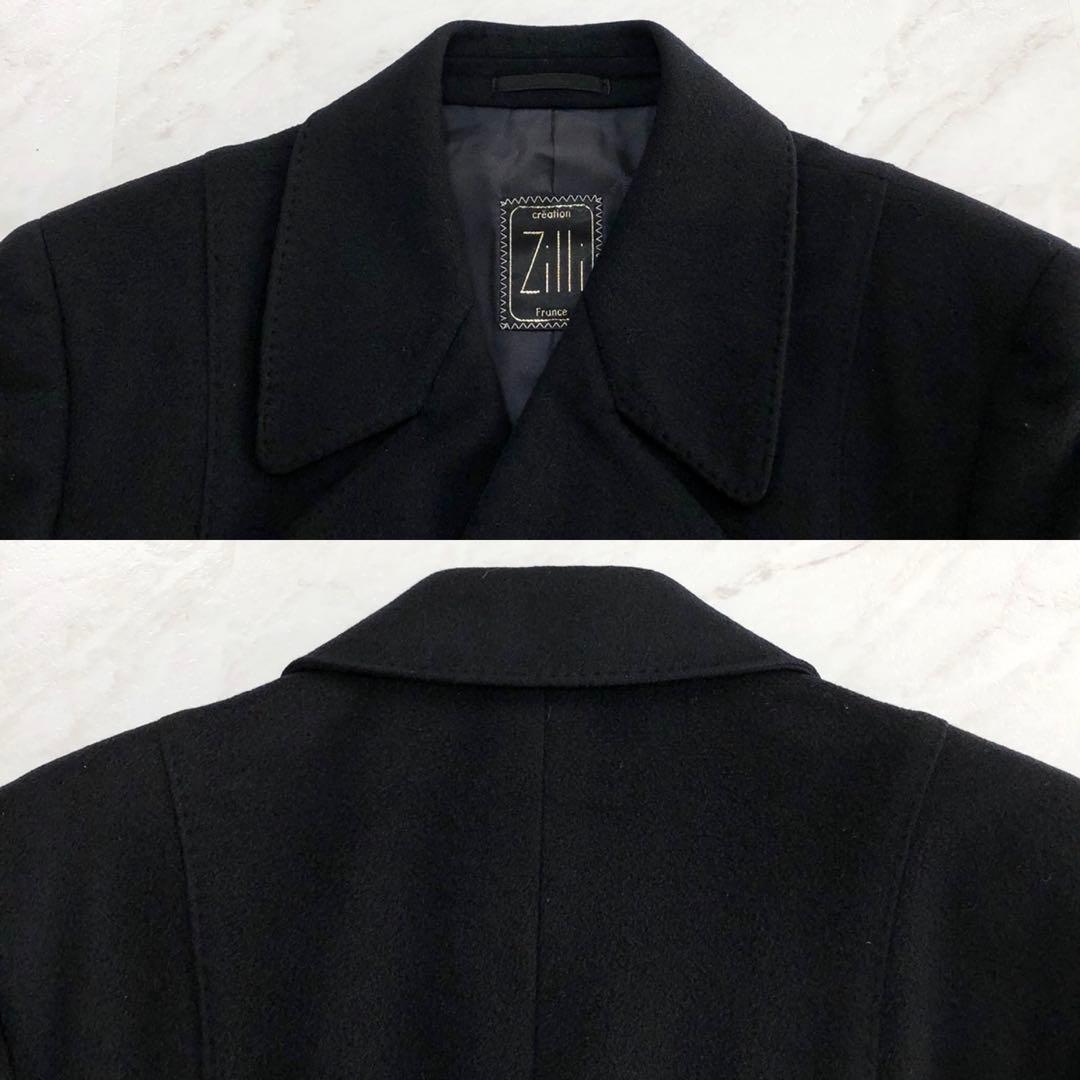 美品✨ZILLI ジリー カシミヤ100% ダブルチェスターコート 黒 M