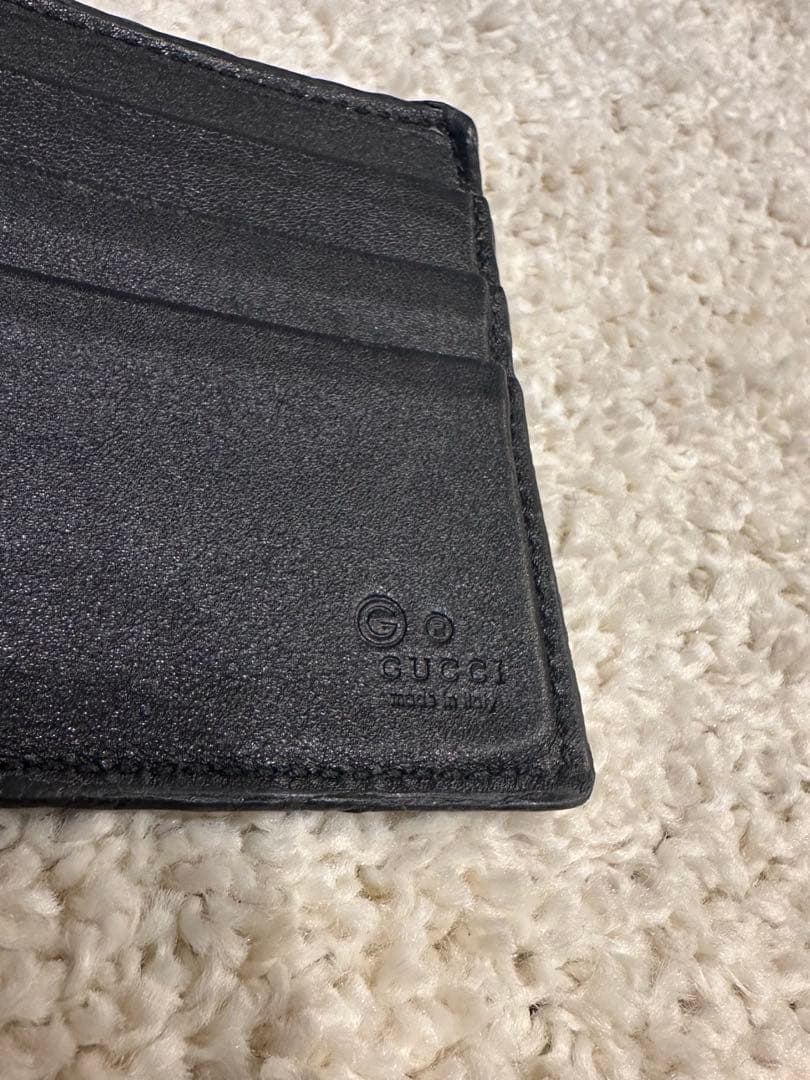 Gucci ブラックレザー マネークリップ