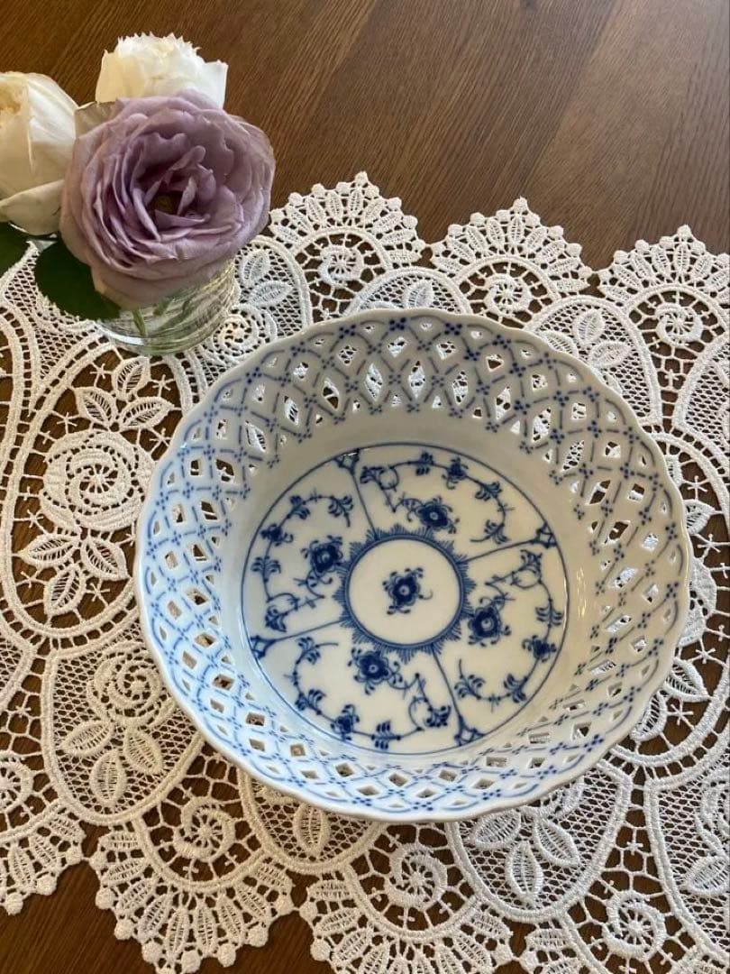 【ロイヤルコペンハーゲン】 ブルーフルーテッド フルレース　 ボウル