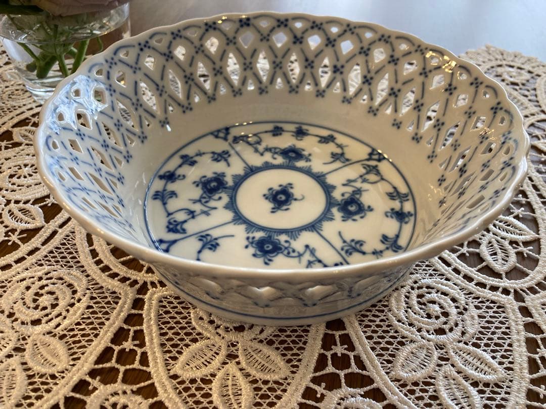 【ロイヤルコペンハーゲン】 ブルーフルーテッド フルレース　 ボウル