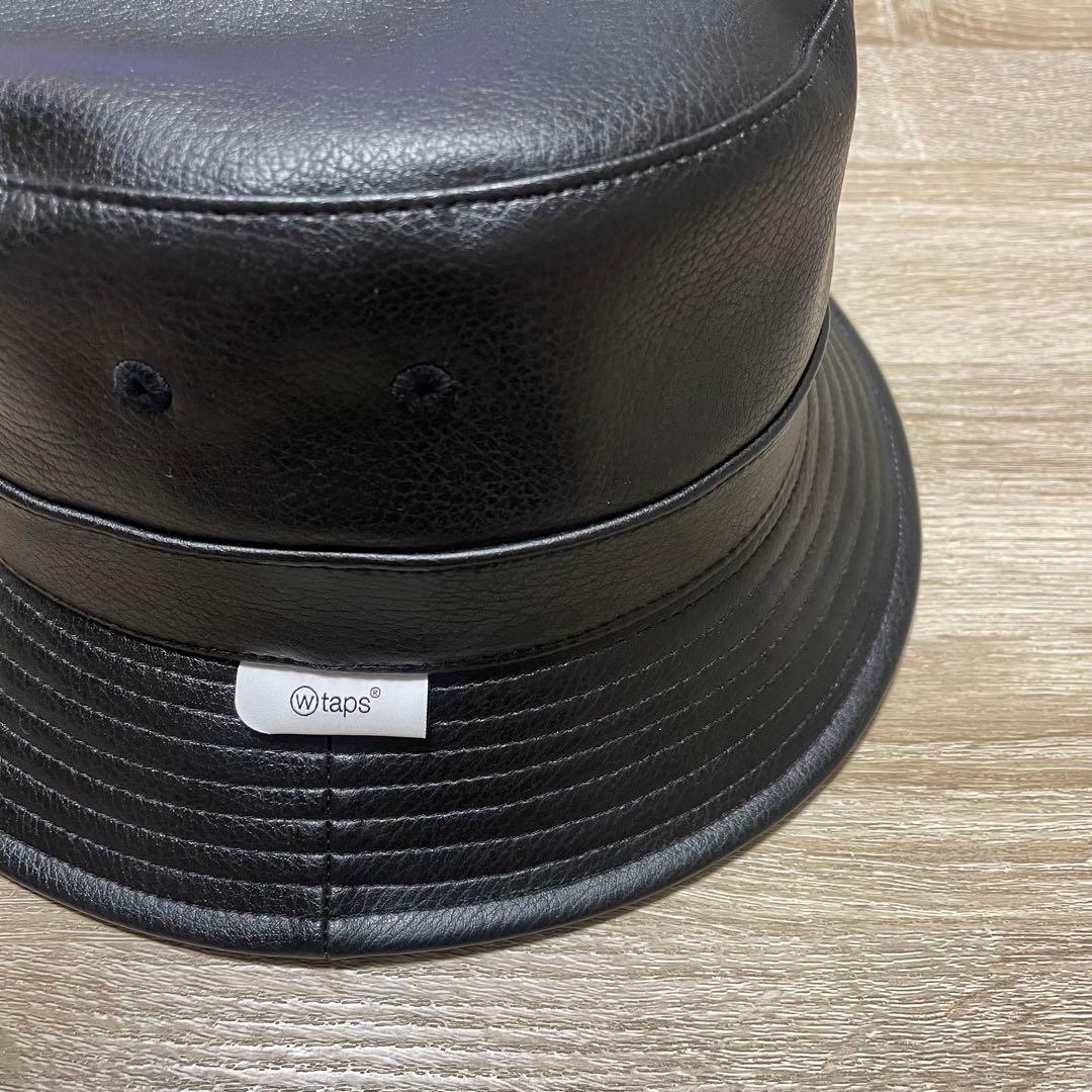 [美品]WTAPS ダブルタップス フェイクレザーバケットハット hat 黒