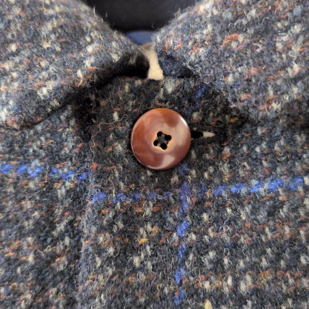 パラスパレス ロング ステンカラーコート チェック ウール 3