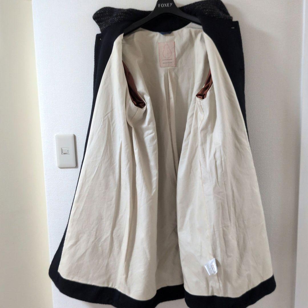 パラスパレス ロング ステンカラーコート チェック ウール 3