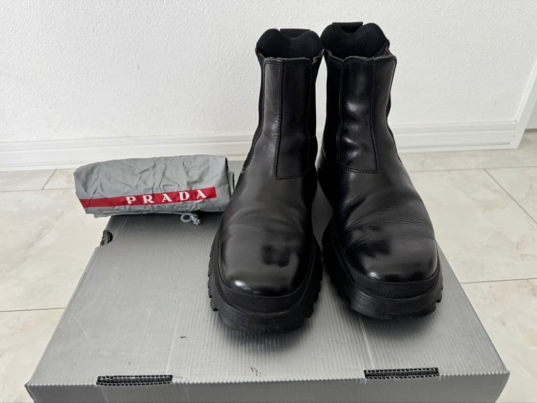 PRADA ブラック サイドゴアブーツ 保存袋付き
