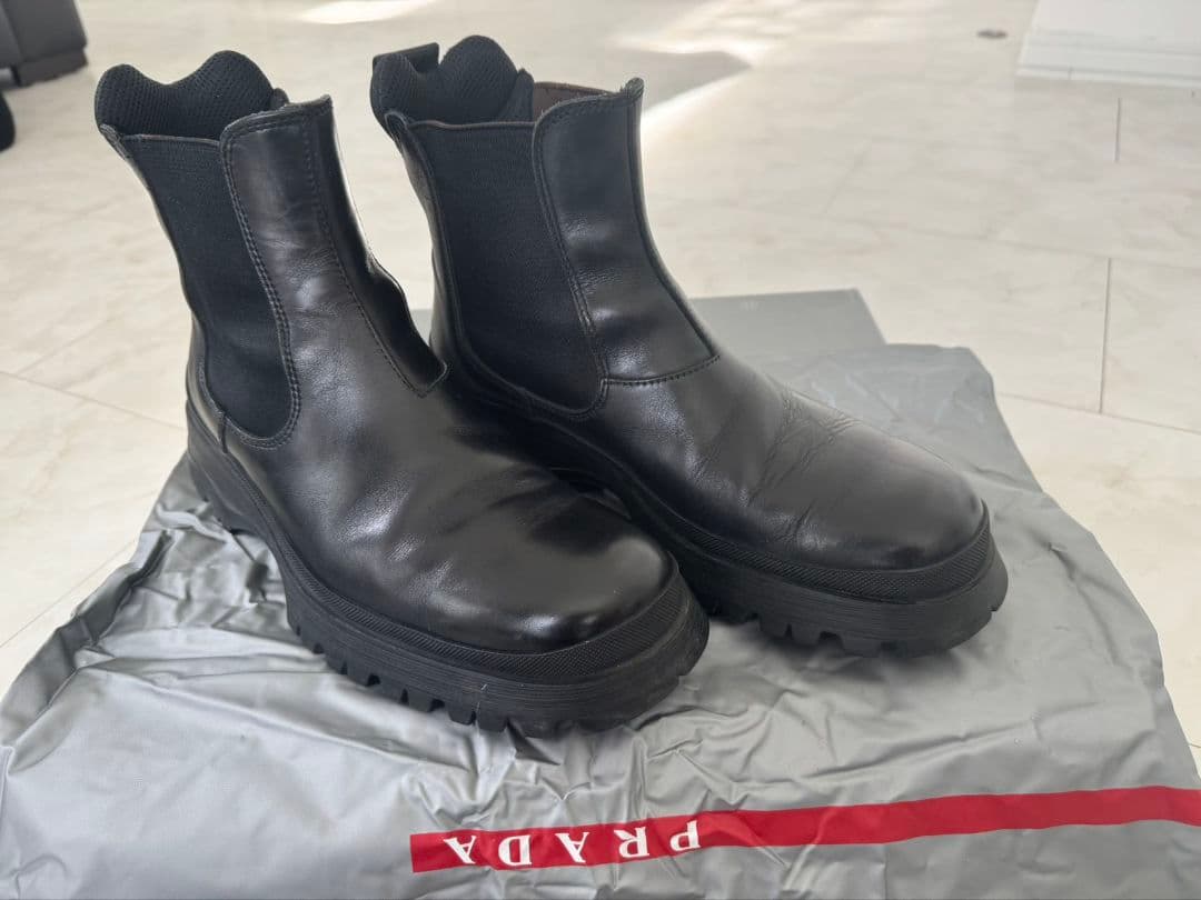 PRADA ブラック サイドゴアブーツ 保存袋付き