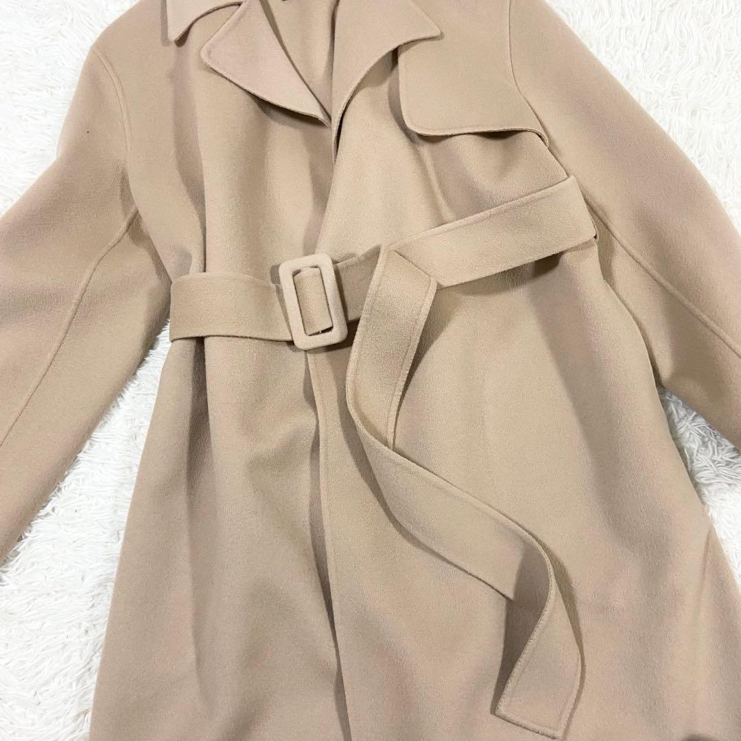 23aw セオリー　ラップトレンチコート　ベルト　ロング丈　カシミヤ　ベージュ