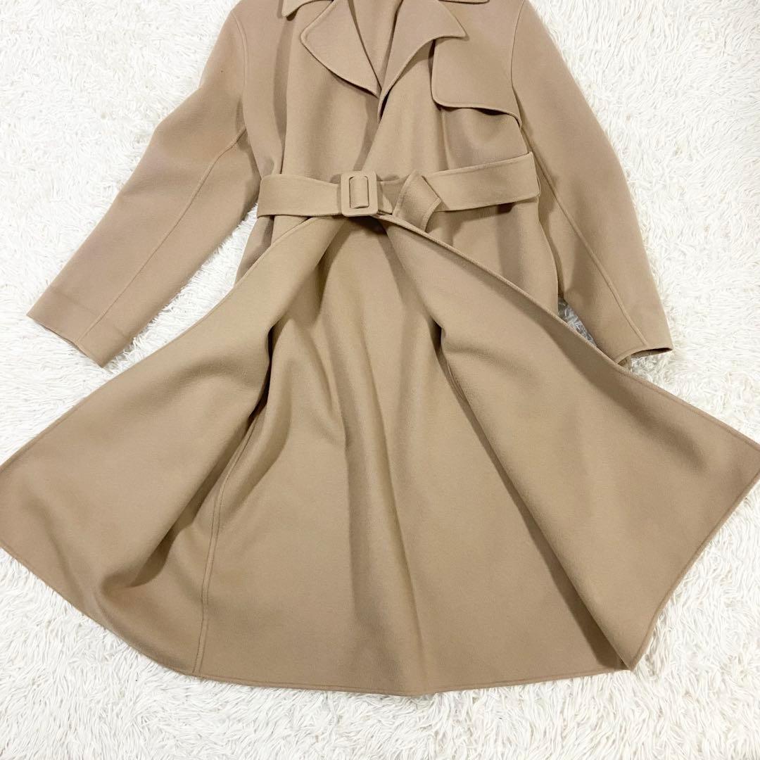 23aw セオリー　ラップトレンチコート　ベルト　ロング丈　カシミヤ　ベージュ