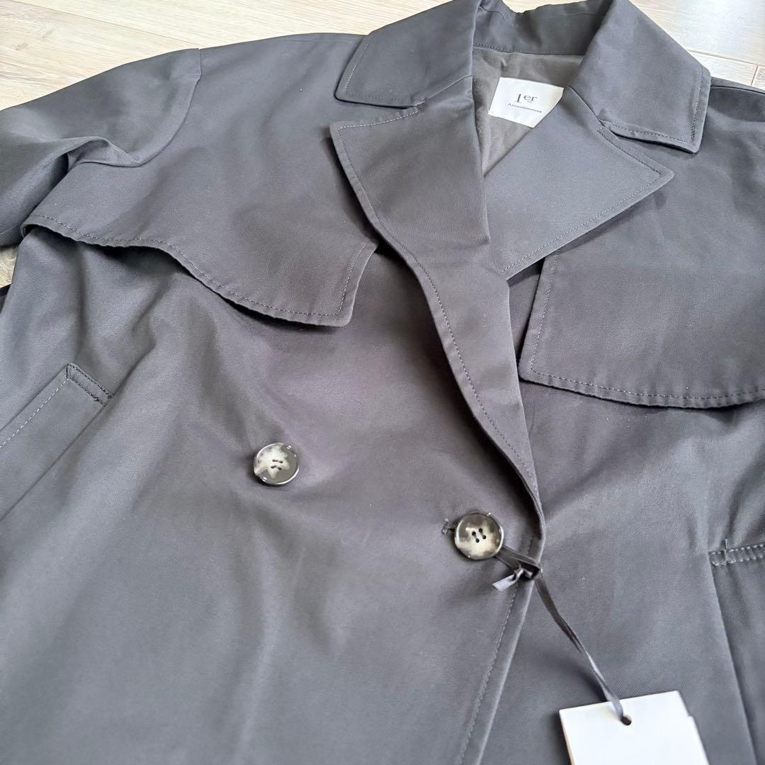 【未使用】プルミエアロンディスモン ショートトレンチコート 黒 オーバーサイズ