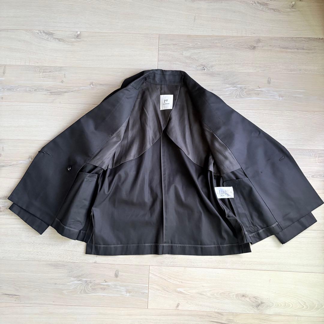 【未使用】プルミエアロンディスモン ショートトレンチコート 黒 オーバーサイズ