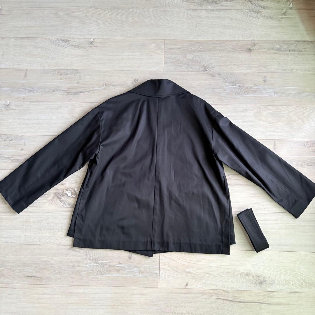 【未使用】プルミエアロンディスモン ショートトレンチコート 黒 オーバーサイズ