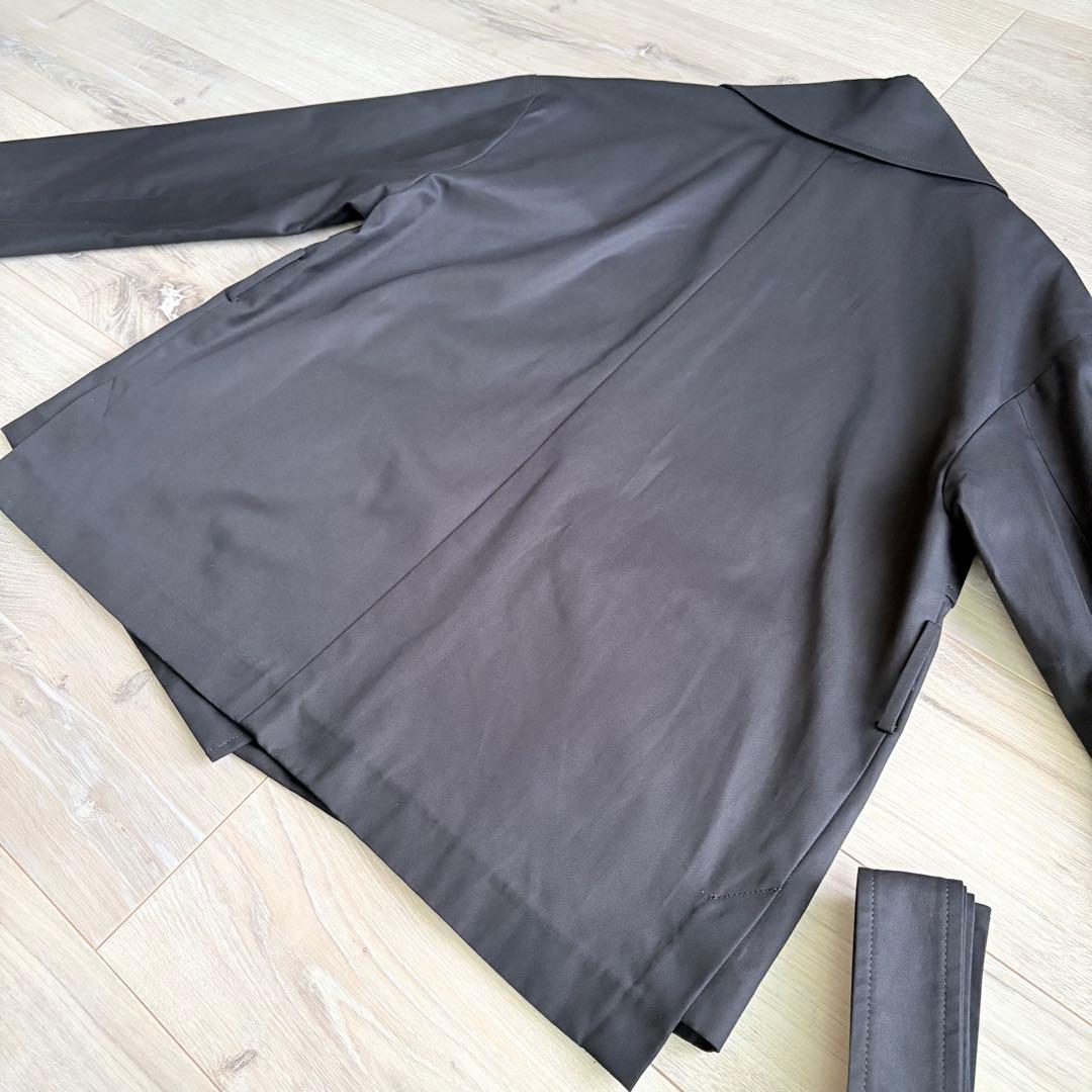 【未使用】プルミエアロンディスモン ショートトレンチコート 黒 オーバーサイズ