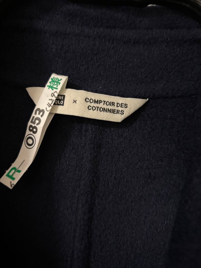 美品★UNIQLO★コトニエコラボ　ネイビー チェスターコート ベルト付き