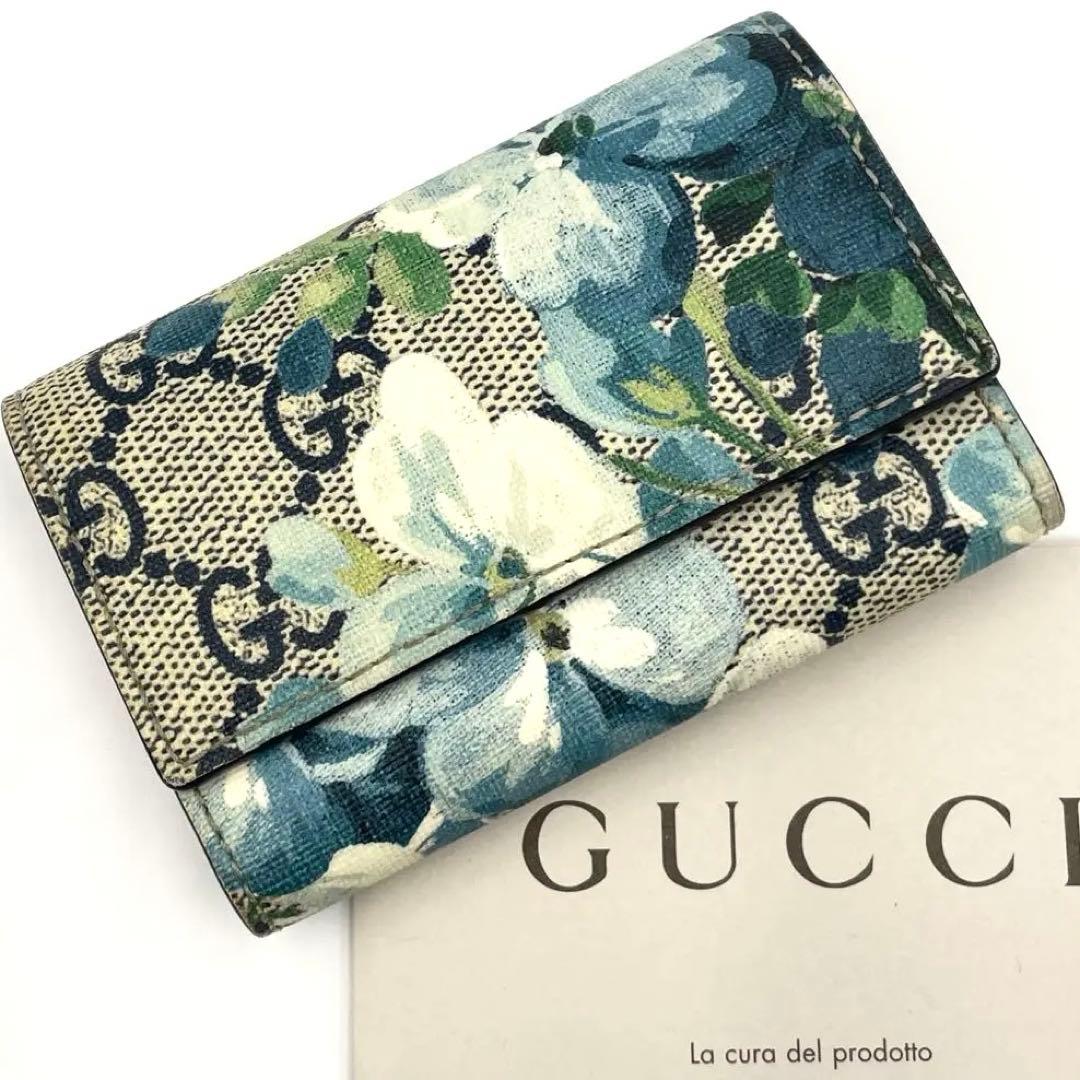 【美品✨】グッチ　GGブルームス　花柄　GGスプリーム　６連キーケース