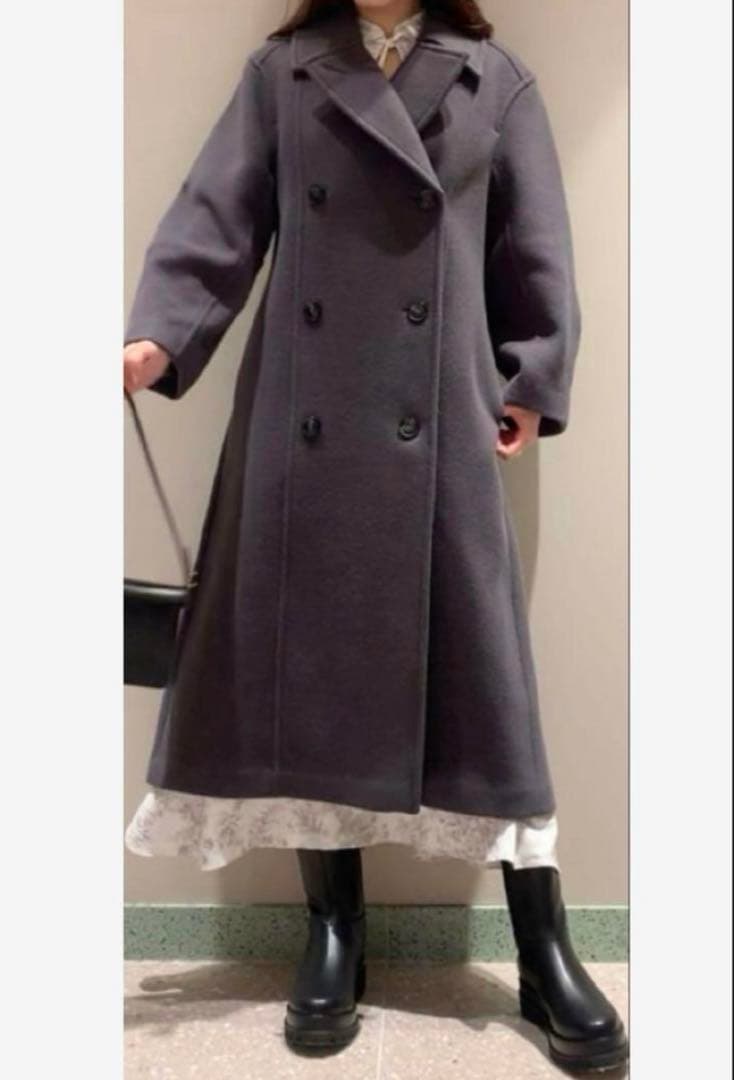 snidel ダブルブレストロングコート