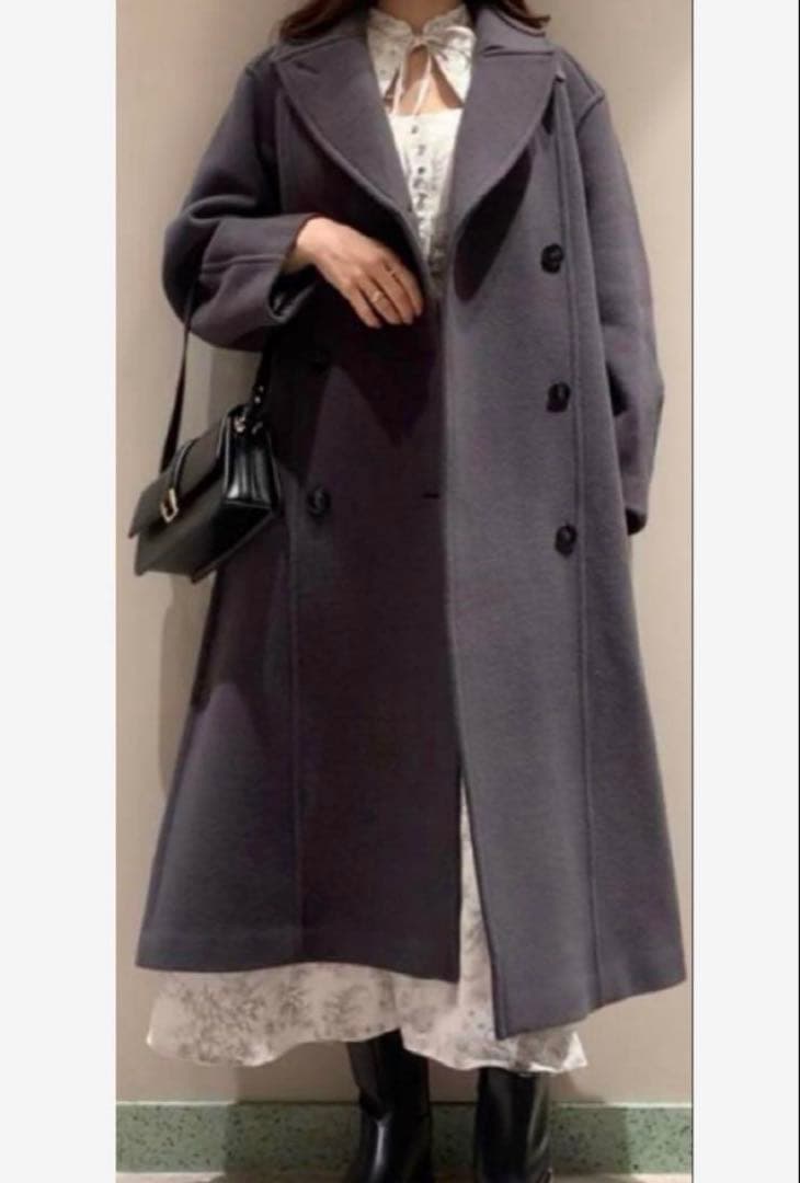 snidel ダブルブレストロングコート