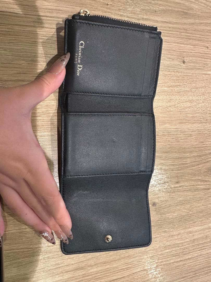 Christian Dior ブラック 三つ折り財布