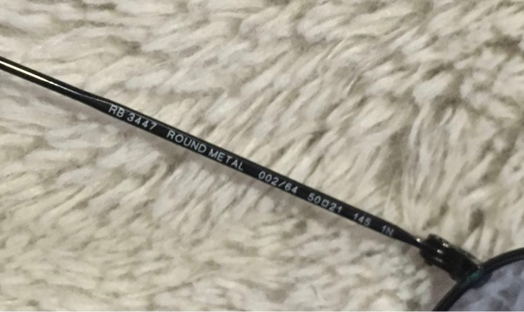 Ray-banレイバンケース付きサングラスRB3447 ラウンドメタル ブラック