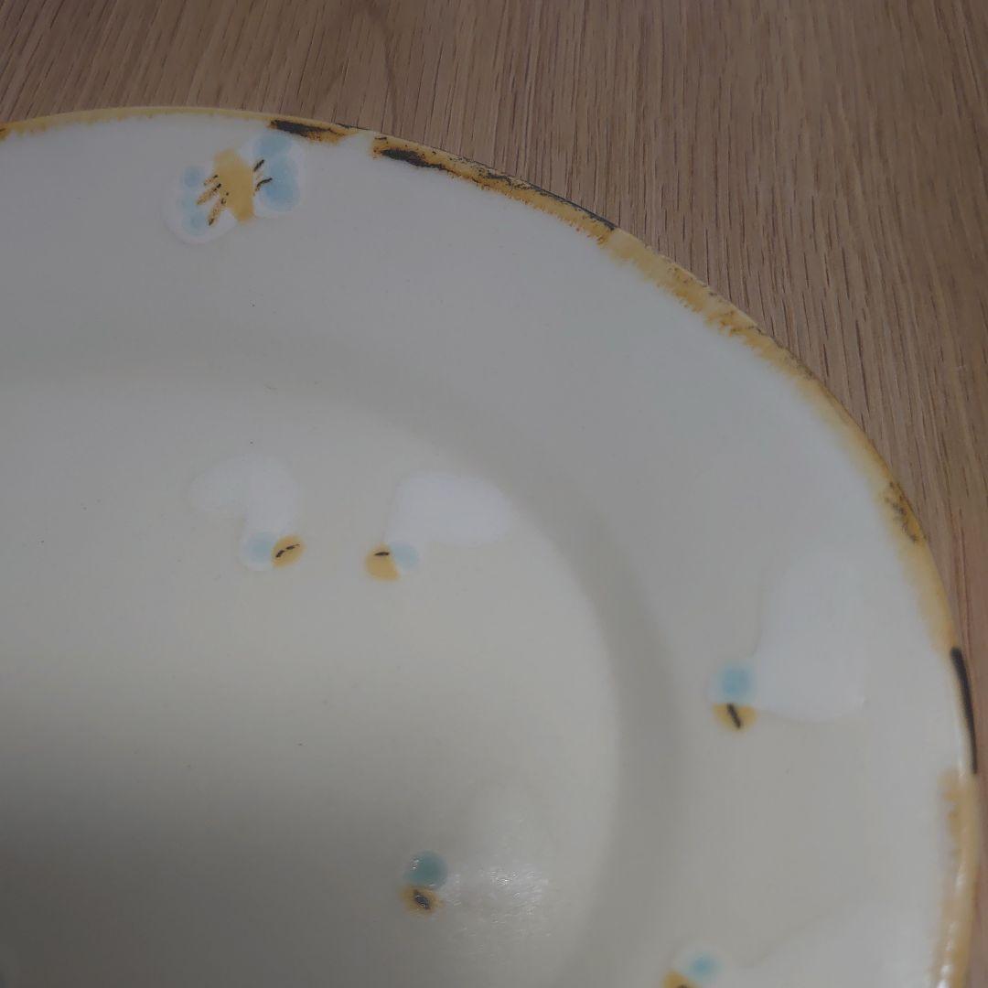 石木文さん　オーバル皿　ホワイトガーデン