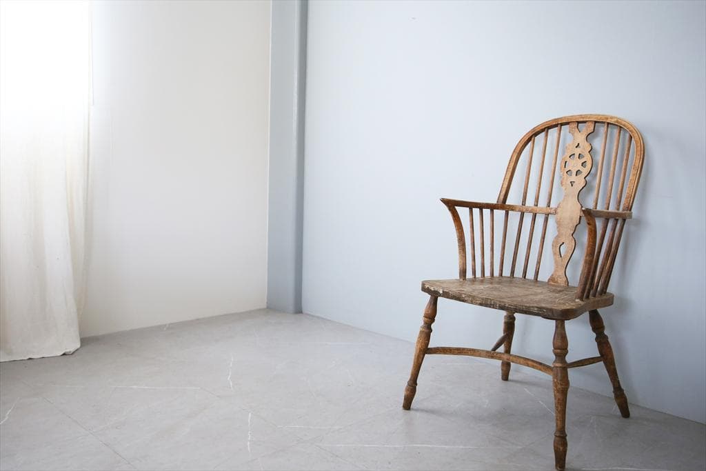 英国アンティーク木製ウインザーアームチェア/肘掛けイス/ダイニング(92-93