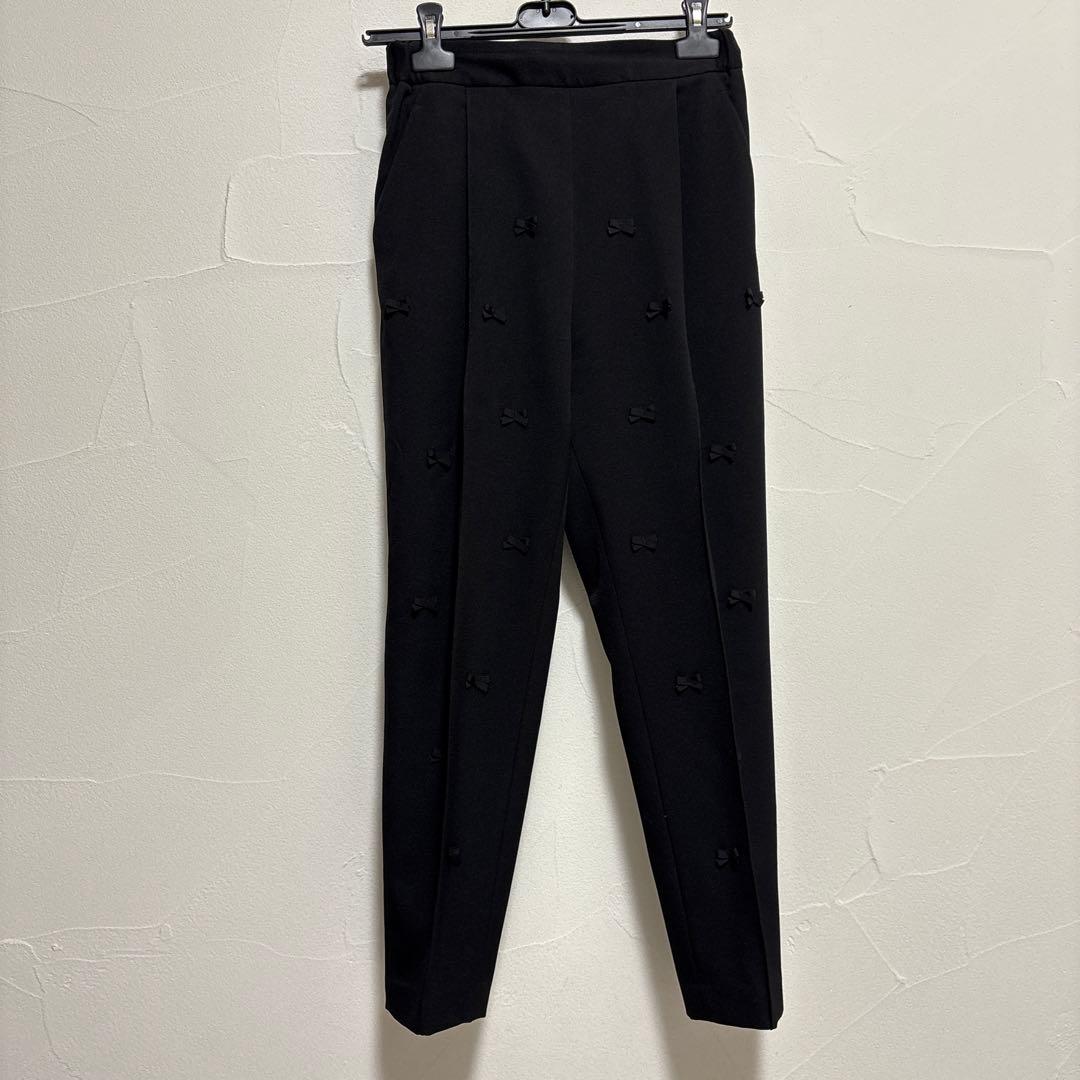 値下しました【美品人気】ヘイブ heve リボンドットパンツ 黒 ブラック 38