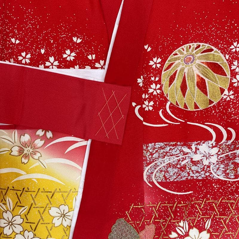 512ax12◎お宮参り 女児 祝い着 着物 産着 七五三にも 長襦袢付◎美品