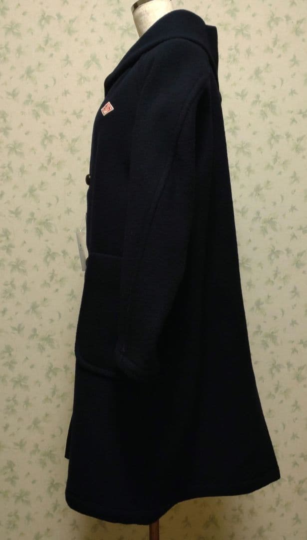 DANTON フード付きウールコート ネイビー　タグ付き