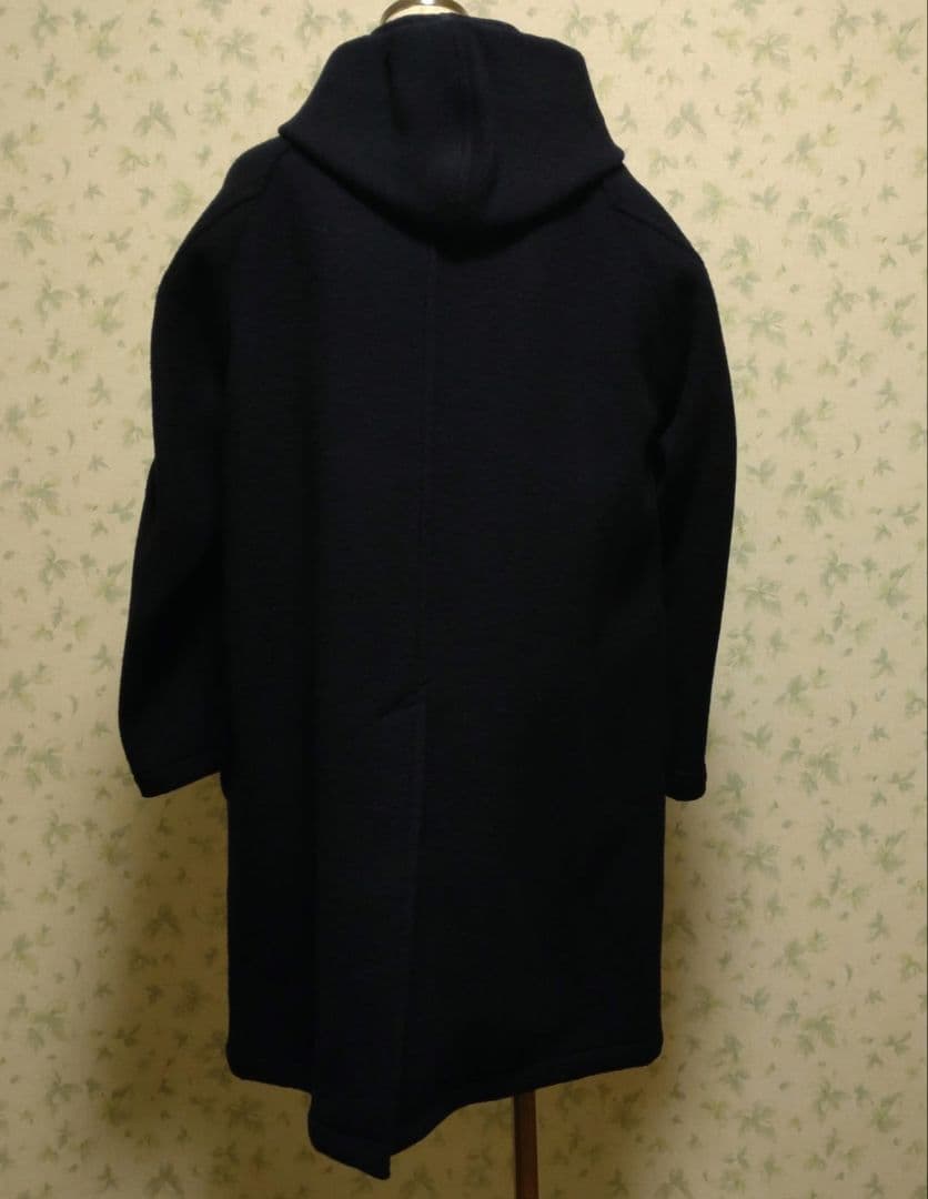 DANTON フード付きウールコート ネイビー　タグ付き