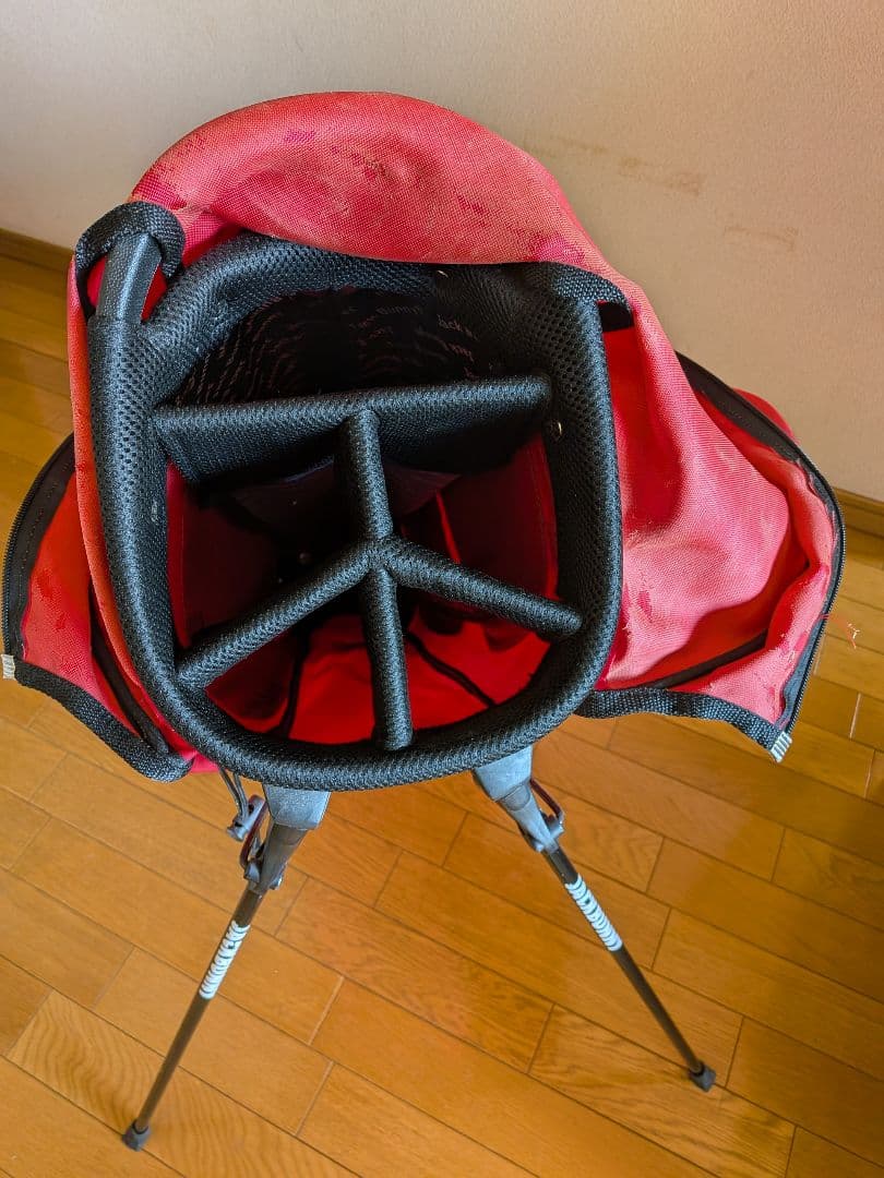 JACK BUNNY 赤 キャディバッグ スタンド付き