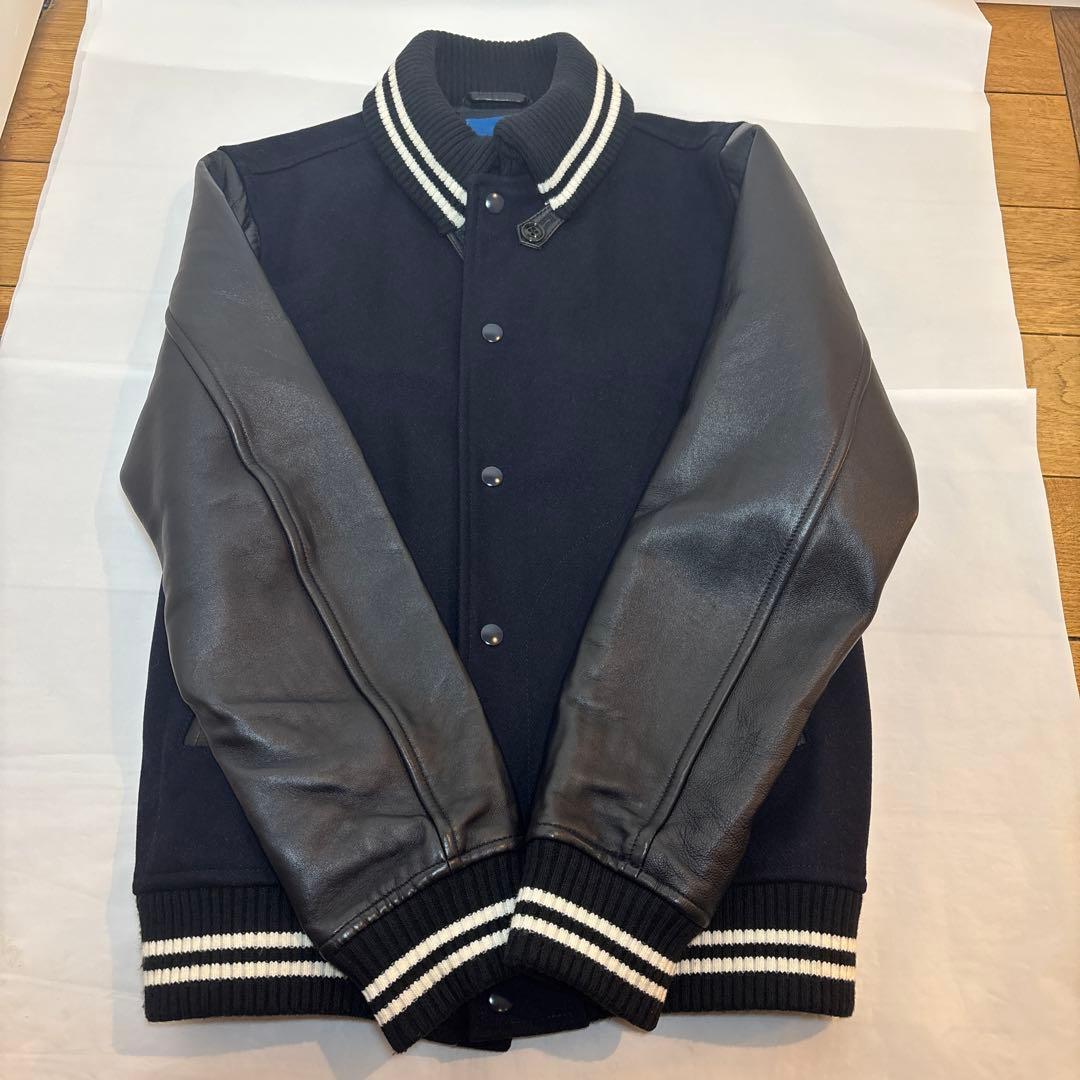 ビームス レザー 袖切替 スタジャン ブルゾン ジャンパー 羊革　Lサイズ