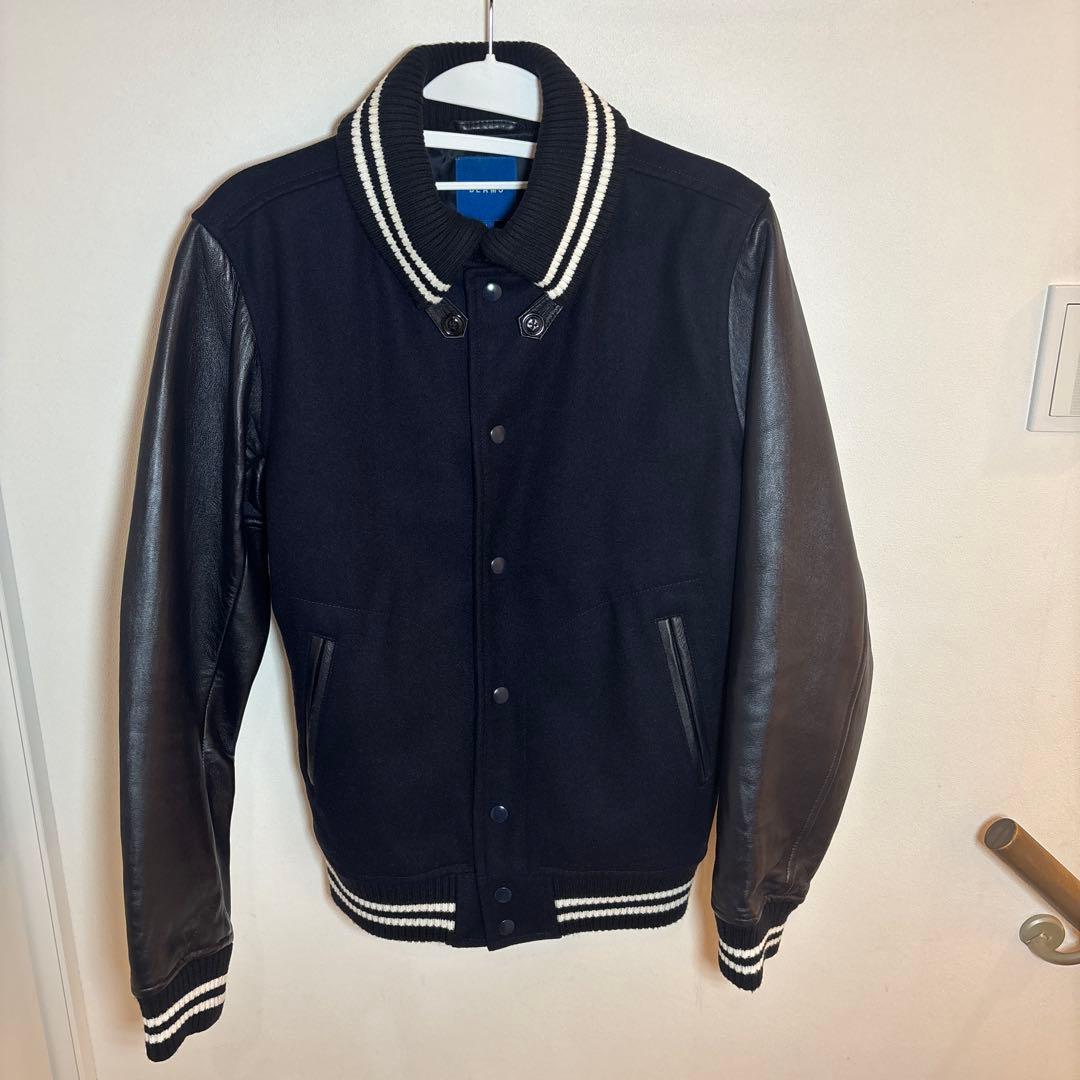 ビームス レザー 袖切替 スタジャン ブルゾン ジャンパー 羊革　Lサイズ