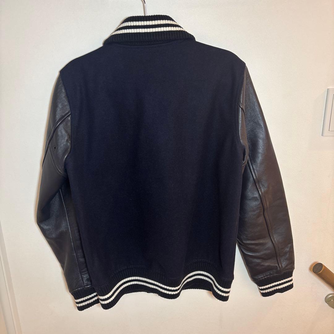 ビームス レザー 袖切替 スタジャン ブルゾン ジャンパー 羊革　Lサイズ