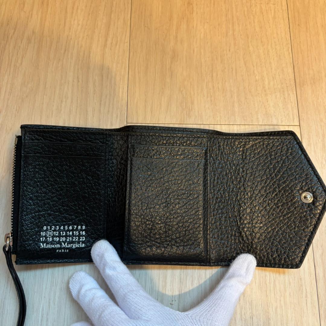 【未使用級】メゾンマルジェラ スリーフォールドウォレット 財布 4ステッチ