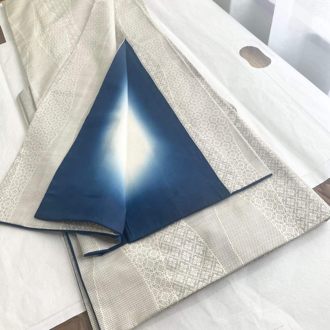 白大島　大島紬　袷仕立て