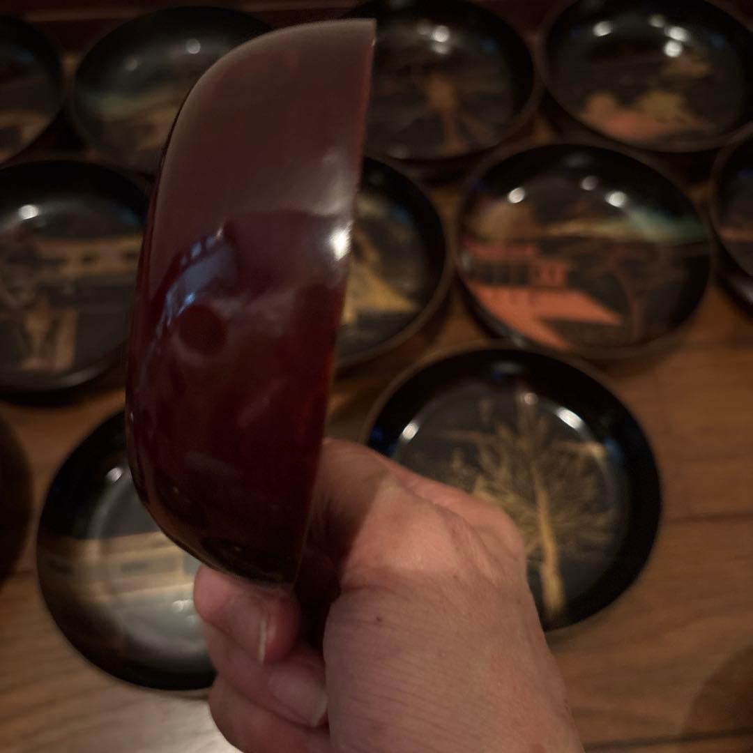 京都名所20選漆器皿二十枚セットアンティーク雅な雰囲気金蒔絵　インテリア実用使い