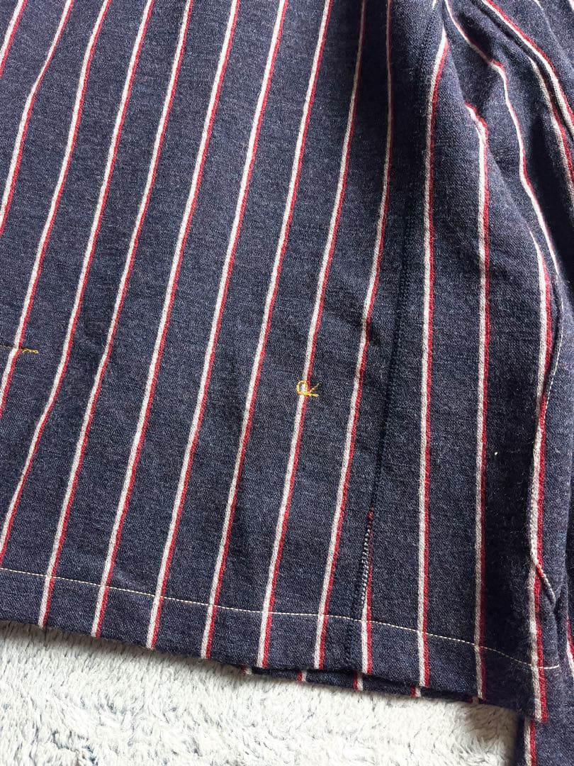 【45R】45rpm 毛100% ジャージフラノ ストライプ柄ジャケット 2