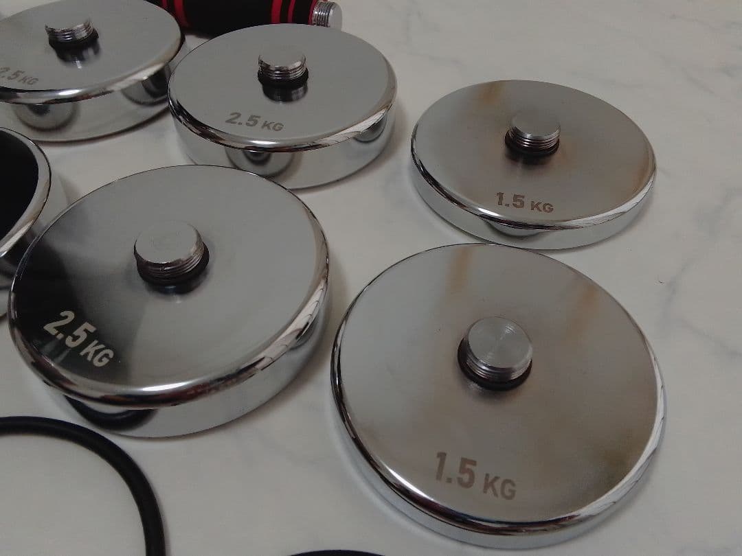 ノースディア 可変式ダンベル 約20kg セット クロームダンベル ①