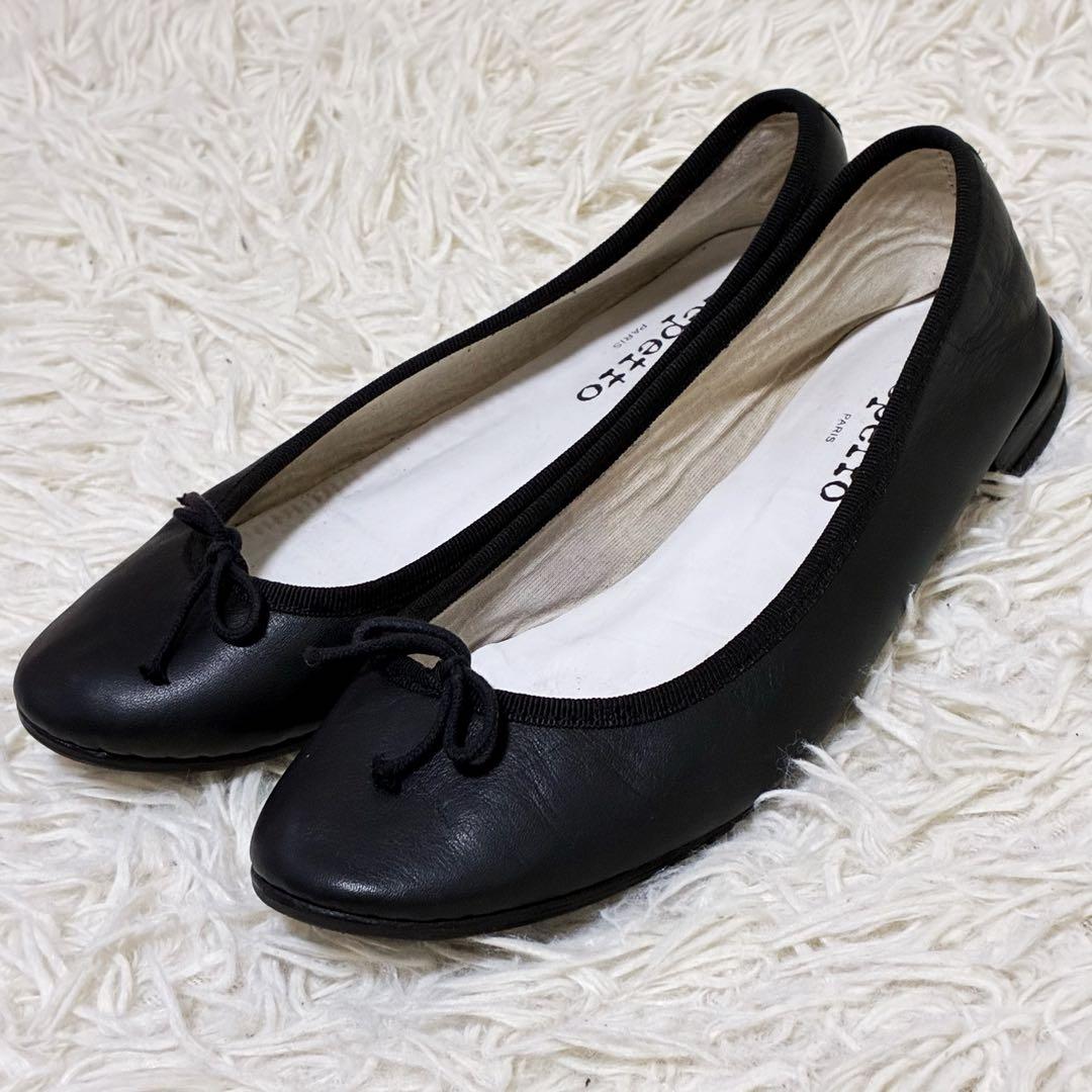 レペット バレエシューズ 39 本革 フラット リボン 黒