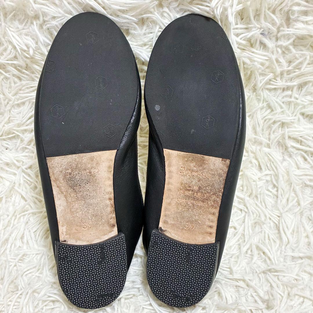 レペット バレエシューズ 39 本革 フラット リボン 黒