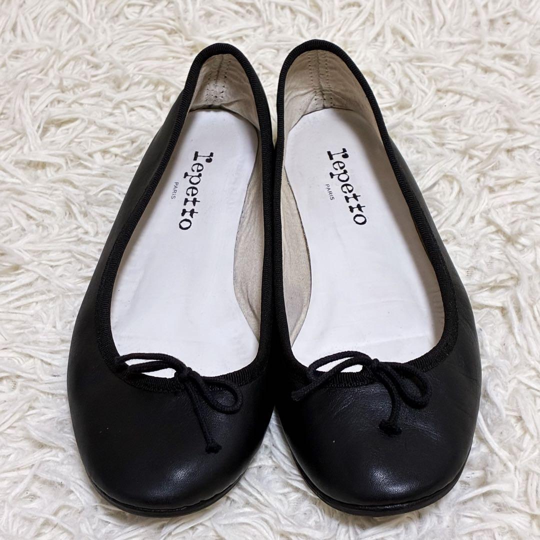 レペット バレエシューズ 39 本革 フラット リボン 黒