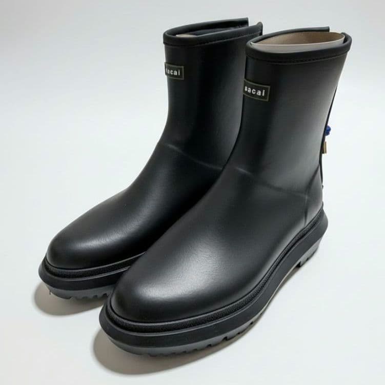 25AW Sacai Rubber Boots レインブーツ XLブラック