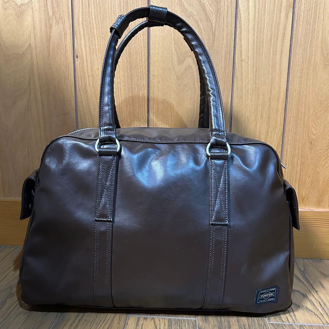【美品】PORTER フリースタイル ボストンバッグ ブラウン