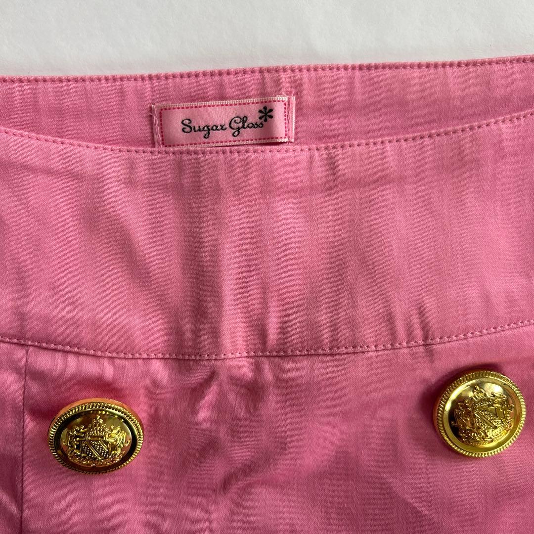 激かわ❤️MA＊RSピンク ミニスカート ゴールドボタン⭐︎激レア❤️