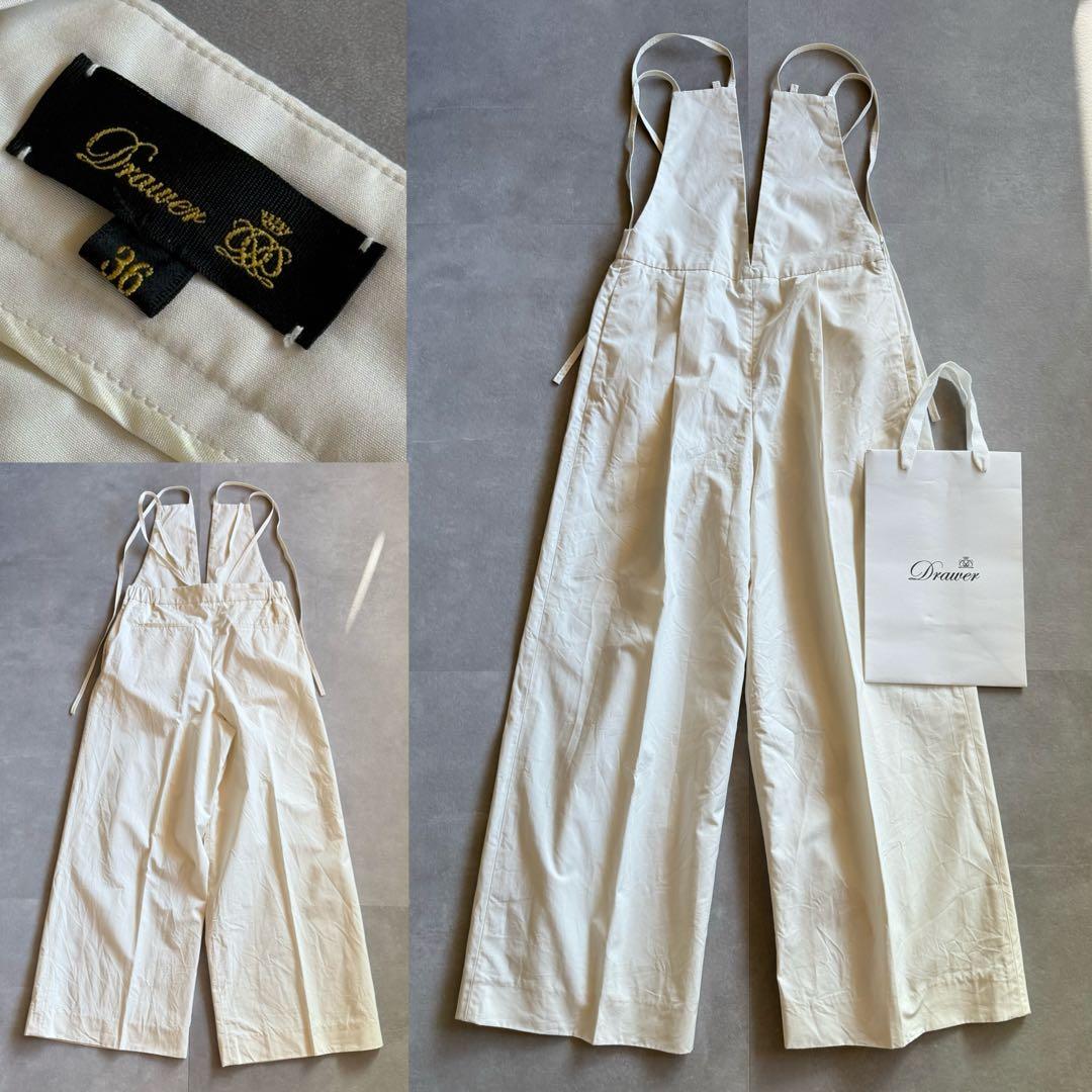 【美品✨】Drawer ワイドボトムサロペット オールインワン 白