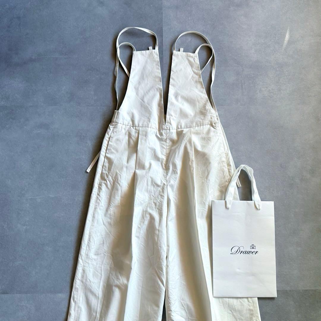 【美品✨】Drawer ワイドボトムサロペット オールインワン 白