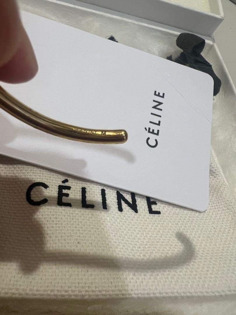 CELINE ゴールド ノットデザインバングル　M セリーヌC2