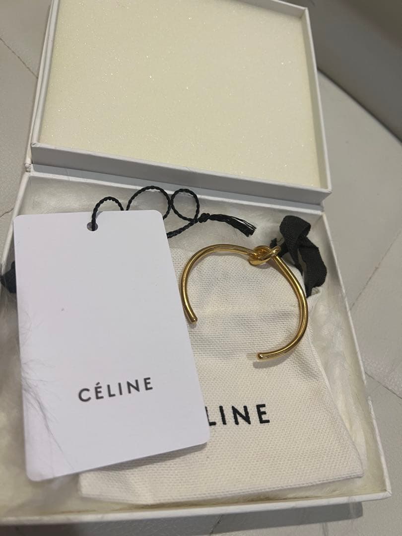 CELINE ゴールド ノットデザインバングル　M セリーヌC2