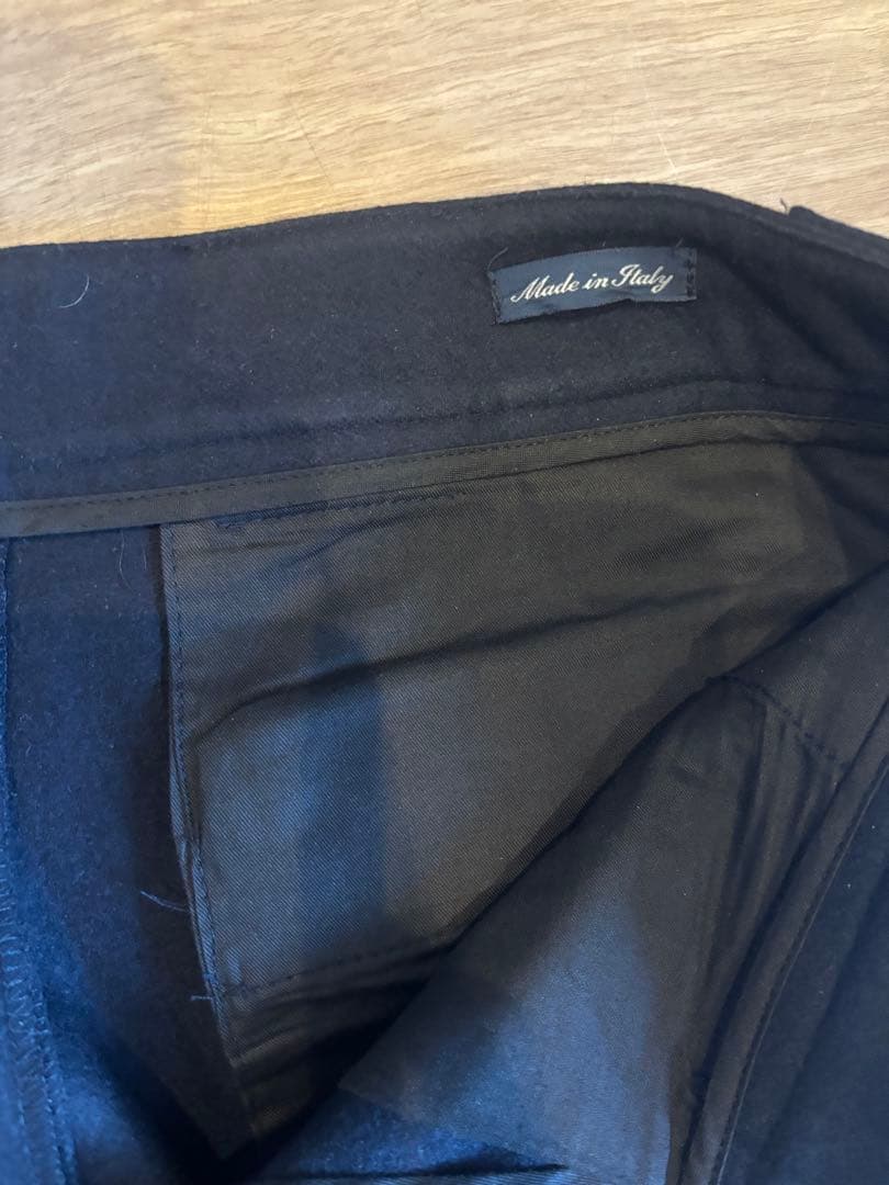 ラルフローレン イタリア製 パラシュートパンツ ウール×アンゴラ×カシミヤ 濃紺